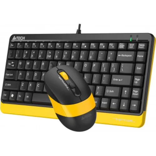 Клавиатура + мышь A4Tech Fstyler F1110 клав:чер/желтый мышь:чер/желтый USB Multimedia (F1110 BUMBLEBEE)